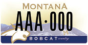 Montana State University Bobcat Club plate sample