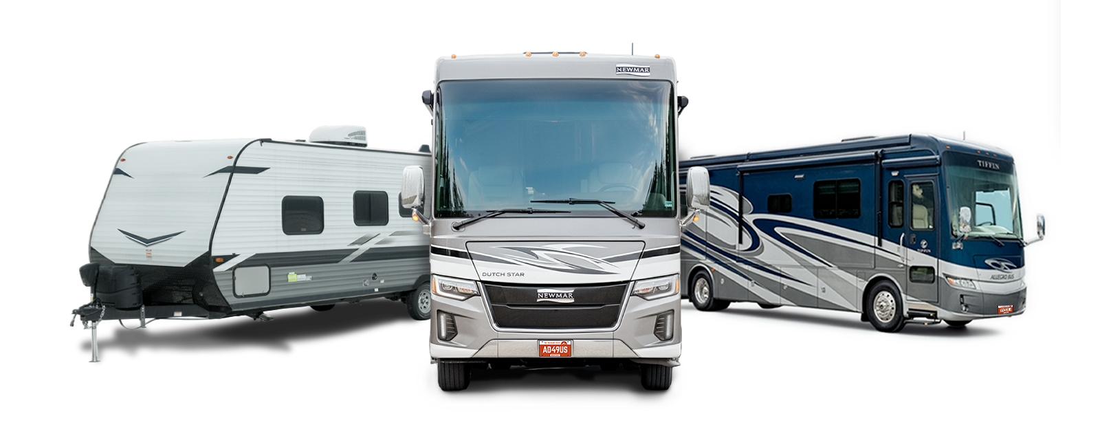 Fleet of Rv's and travel travelers we can help you register